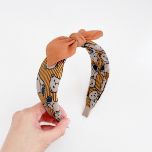 Girl Hairband Bow Bear Wide (GHB8871)